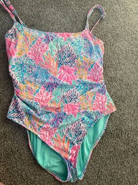 Lilly Pulitzer Pink Tropical Coral Reef One-Piece Swimsuit